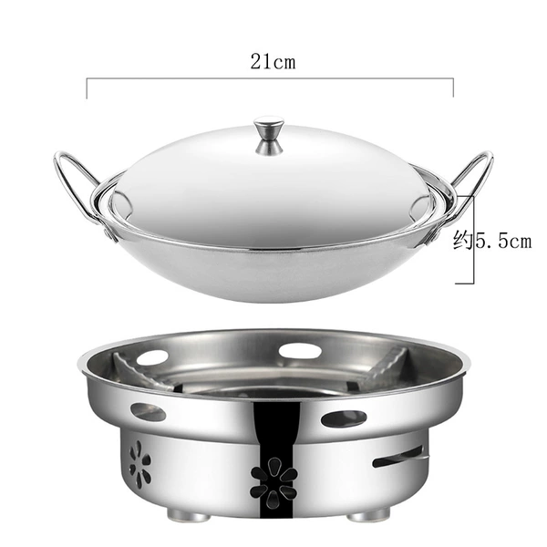 Alcohol stove + [21cm small dry pot, thickened version] with lid