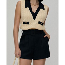 Z 75619 Chic Summer V Neck Knit Vest ����ײɫ��֯���� �羳��