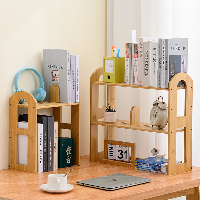 Desktop bookshelf dormitory student desk book stand book storage shelf book shelf removable bamboo on desk