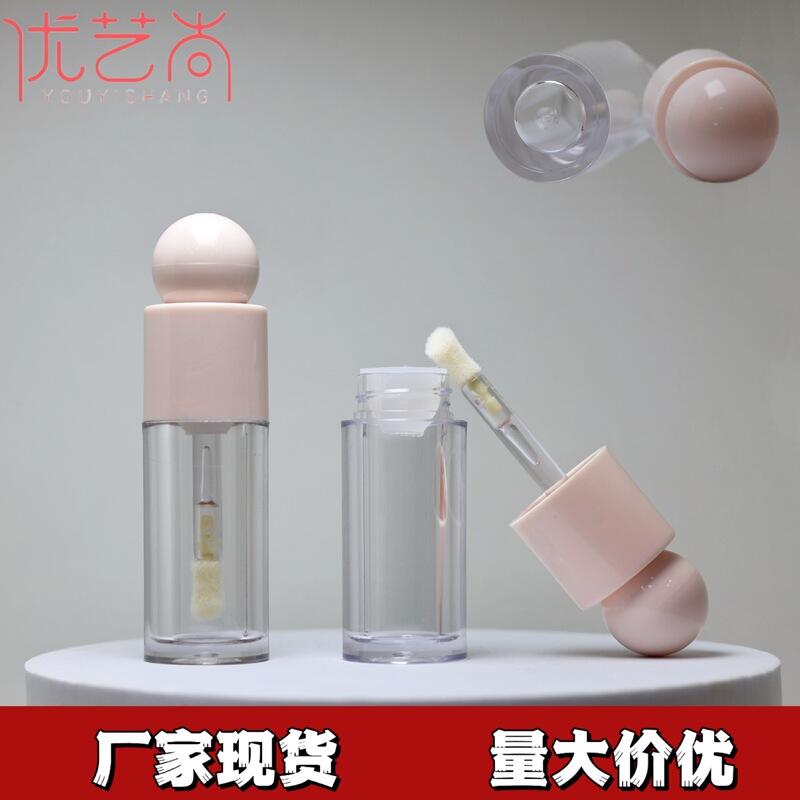 【现货哑光米色透明15ml唇釉管马蹄刷粗管大刷头唇彩 腮红管|undefined