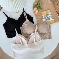 6056 Latex Fixed Thick Cup Lace Seamless Beautiful Back Wrapped Breast Tube Top Gathered Adjustable Thin Shoulders Women's Underwear