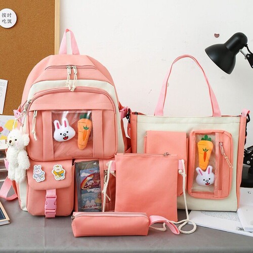 Lightweight Backpack for Girls, Cute Summer Student Bag for Ages 3-6, Large Capacity Children's Dual Shoulder Bag