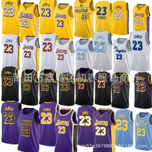 刺绣篮球球衣 湖人队23号6号詹姆斯篮球球衣 篮球服Lakers Jersey