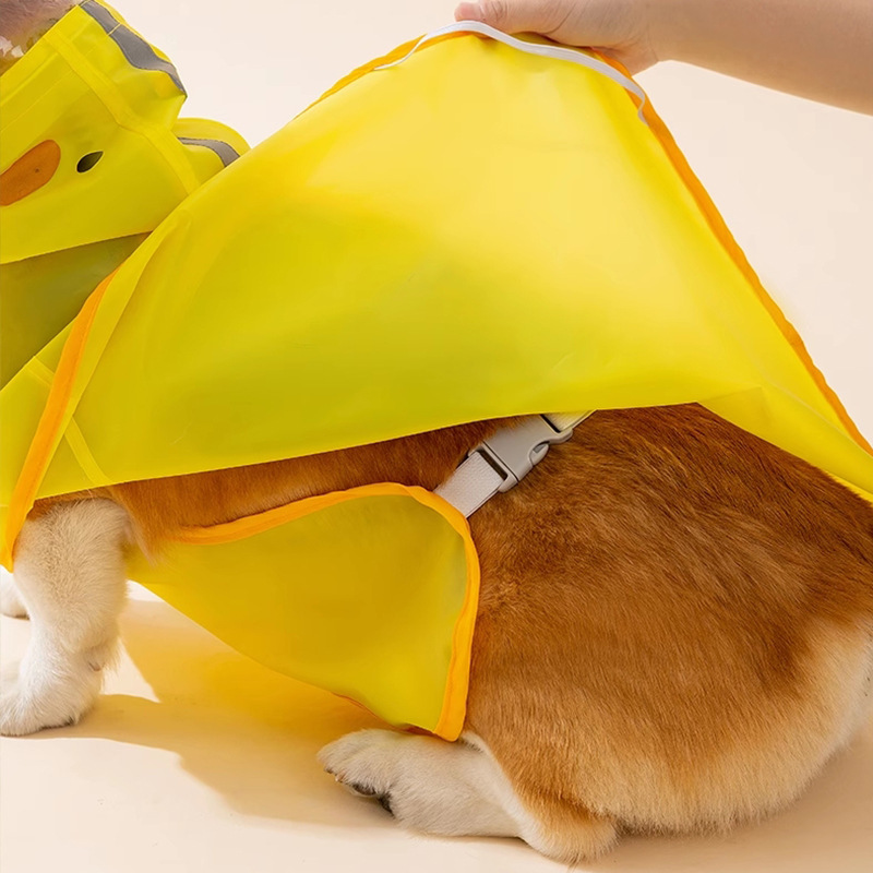 Corgi perro pato pato estilo impermeable perro pequeño perro salchicha fuera en días de lluvia ropa impermeable para perros