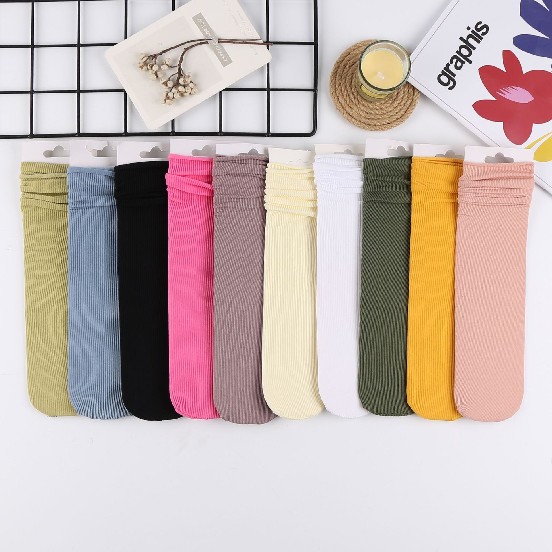 Zhujiajiao socks Japanese style pile socks women's spring and autumn thin pure cotton anti-odor sweat-absorbing mid-calf socks JK black and white loafers 