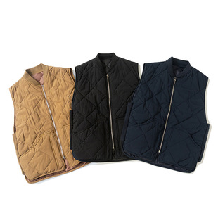 Autumn and Winter New Net Casual Collar Plaid Cotton Men's Thickened Collar Vest 313B-M25-P55