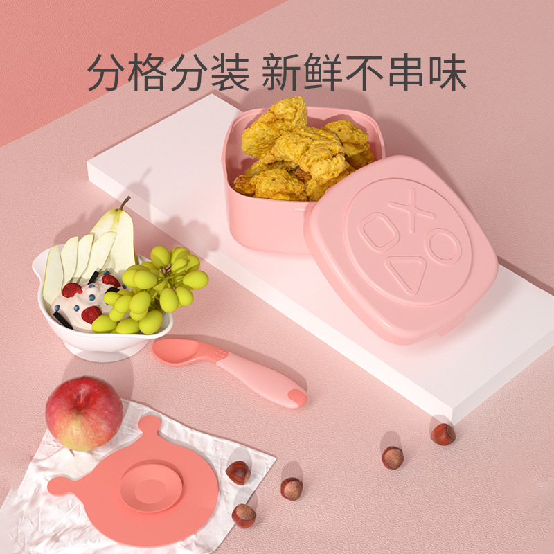 Baby Bowl Set Comedor de almacenamiento portátil al aire libre Comedor de almacenamiento Baby Bowl Lovely Comedor de dibujos animados Comedor infantil