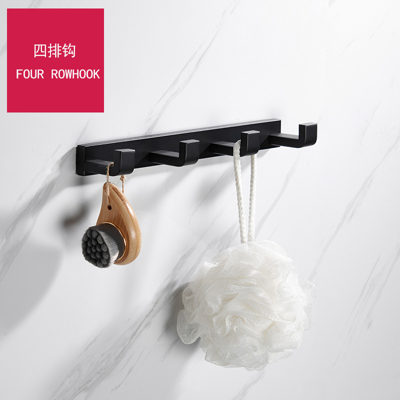 304 acero inoxidable negro toallas de baño colgando toallas de baño estante de almacenamiento conjunto de colgantes de hardware