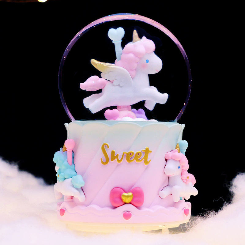 Nuevas estrellas de dibujos animados desean decorar bolas de cristal nieve brillante atmósfera interior de ocho cajas de sonido regalo para estudiantes