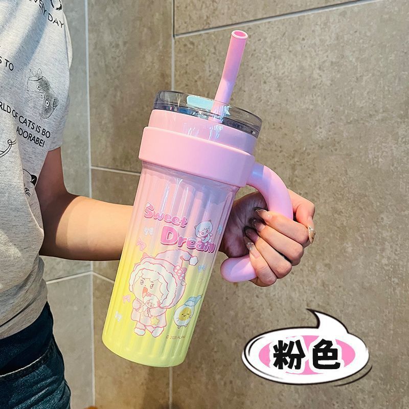 Hiccup de paja de oveja, taza de agua, regalo de cumpleaños de alta capacidad de acero inoxidable, taza de hielo nuevo