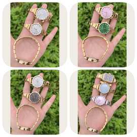 不锈钢弹簧手链跨境现货金色手链拉伸朋克简约弹性手环手链饰品