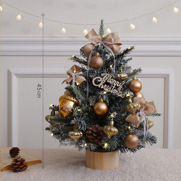 Amazon Navidad transfronteriza nuevos productos con luz cifrado PE árbol de Navidad pequeños adornos de árbol de Navidad decoración