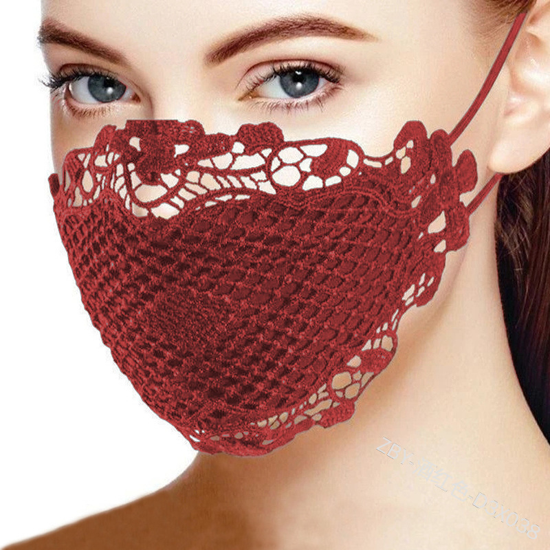 Maschera facciale in pizzo anti-appannamento, anti-polvere, anti-sole, idrosolubile, a strati, con pendente all'orecchio_voghion.com