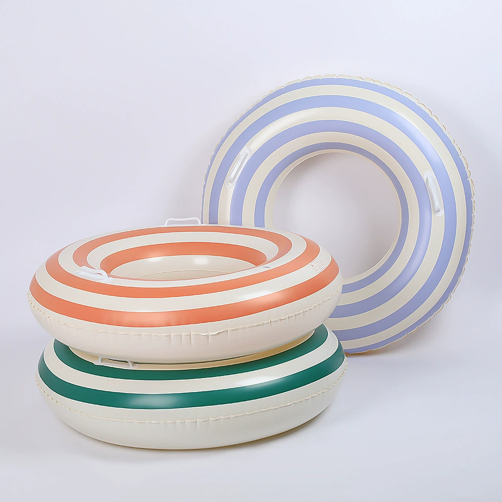 Retro inflatable swimming ring PVC play in water