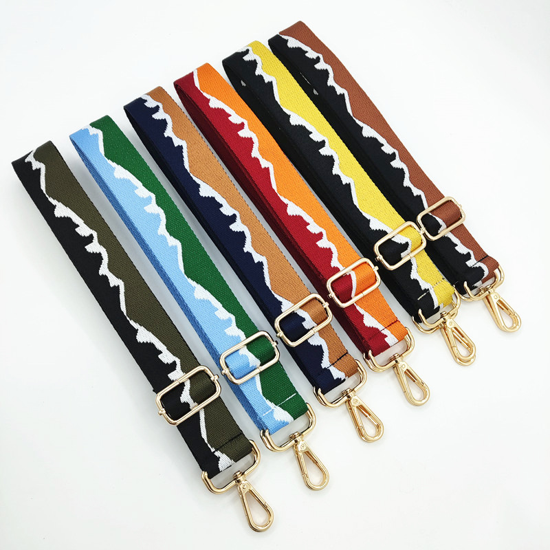 Polyester Color Block Bag Strap display picture 2