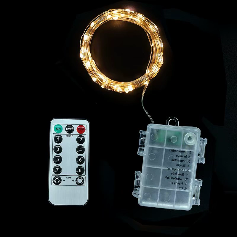 Гирлянды, декоративные светильники, наружные водонепроницаемые батарейные коробки, фонари из медной проволоки, окружающее освещение, креативный светодиод с регулируемой яркостью