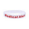 Medical Alert warning hand circle Epileptic silicone bracelet fill color logo hand strap adult size