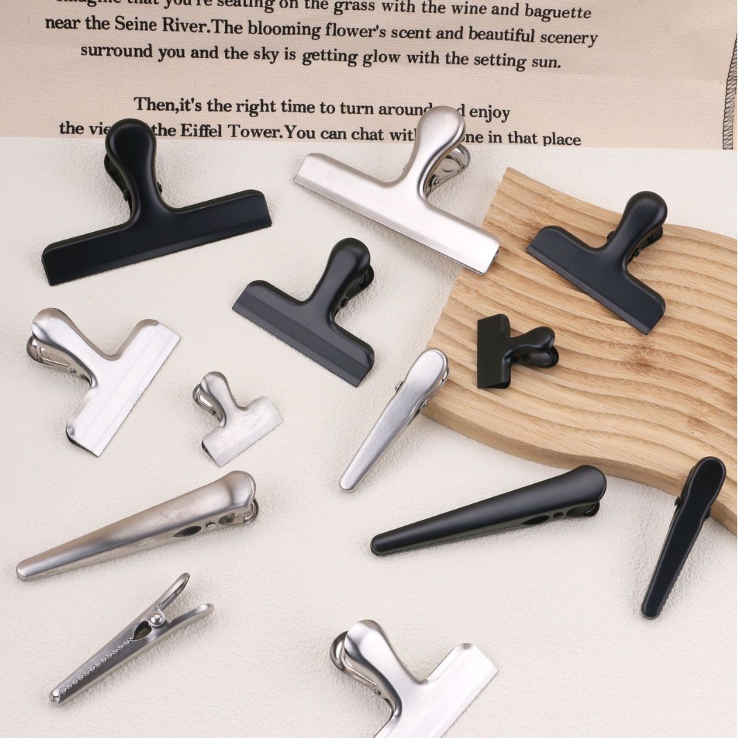 Clip de sellado de acero inoxidable Clip de sellado a prueba de humedad Clip de conservación de alimentos de cocina Carpeta en forma de T multiusos de oficina