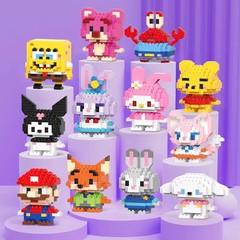 クロスボーダー人形微粒子ビルディングブロックレゴアセンブリブラインドボックス装飾品小さなおもちゃ漫画男の子ギフトと互換性あり