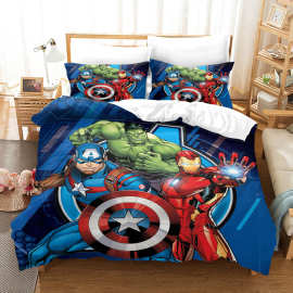 床上用品四件套来图定 制3D数码动漫风格 跨境美队复仇被套三件套