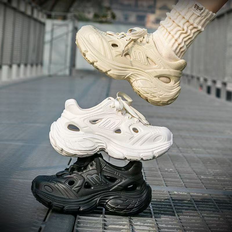 Thick-Soled Croc Shoes Women's Summer New Popular Outerwear Lace-Up Sports Shoes Dad Shoes Outdoor Driving Wading Shoes