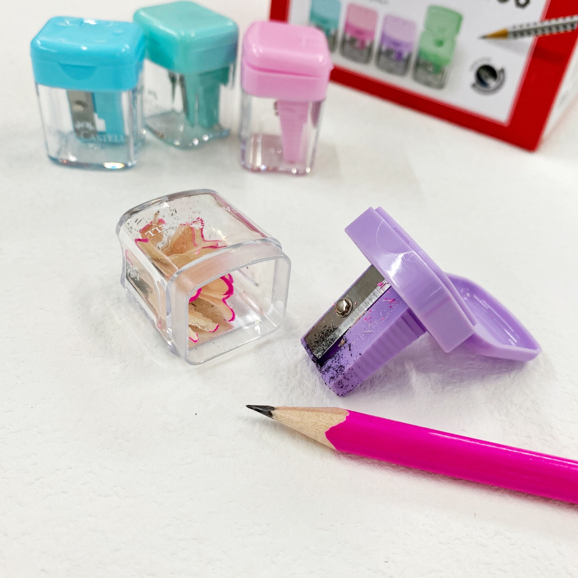 Alemán Faber-Jia 3819 sacapuntas Flip mini macaron barril sacapuntas para niños y estudiantes de primaria