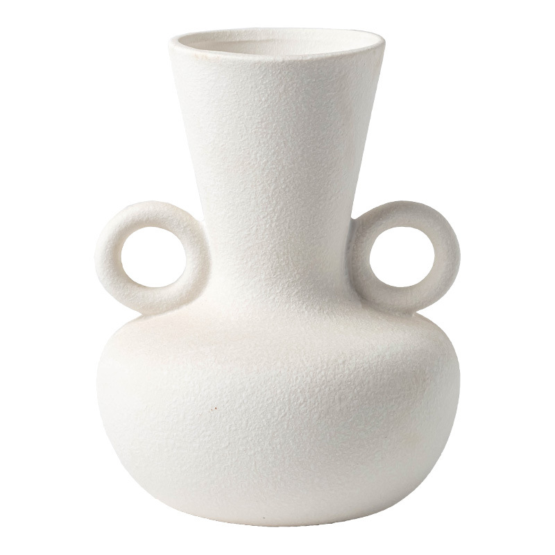 [Ambiente súper artístico] Jarrón de cerámica simple, arreglos florales, decoraciones modernas para el hogar, adornos blancos