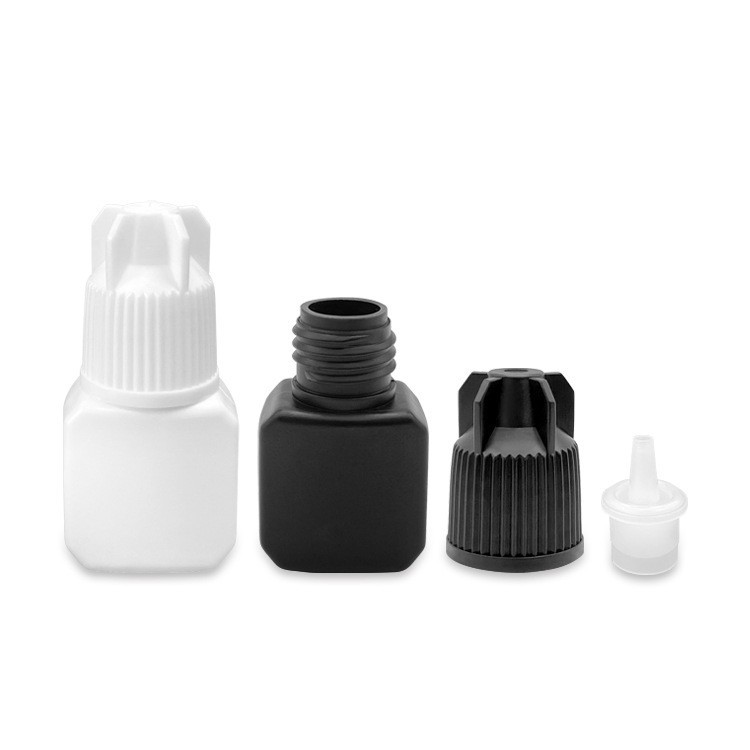 现货优惠方形嫁接假睫毛胶瓶2g扁形瓶黑色胶水瓶白瓶黑胶瓶