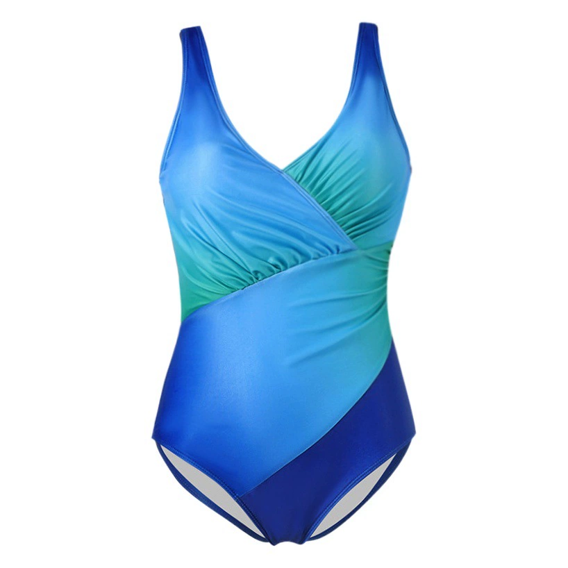 Трансграничный новый европейский и американский купальник, бикини с градиентом цвета радуги, толстая женщина, большие размеры, цельный купальник для полной женщины, бикини