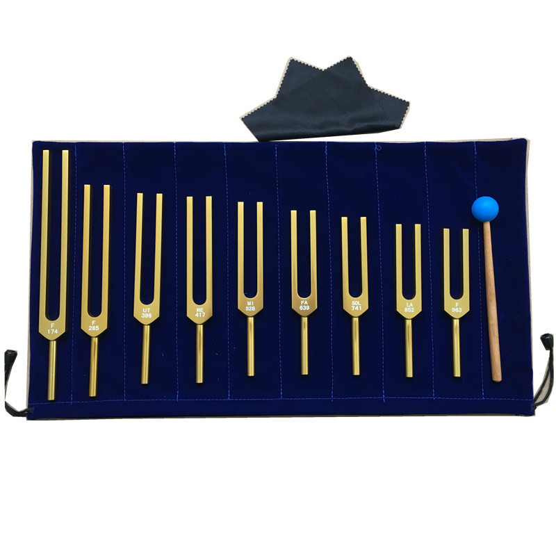 瑜伽音叉174HZ 285 396 417 528 639 741 852 963HZ金色9隻組