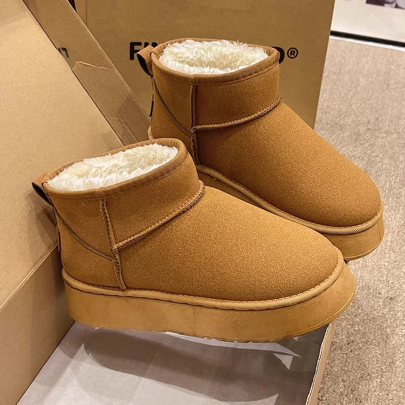Warm boots platform, non-slip keep warm shoes