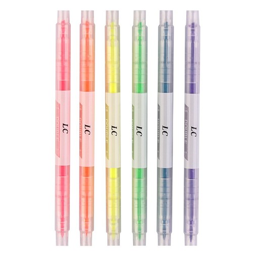 Dual-headed fluorescent highlighter, large capacity, quick-drying, colorful pen, designed for students to take notes, marking pen, journaling pen set, wholesale