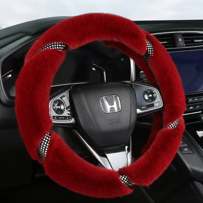 diamond handle cover women's net – Steering wheel cover - wine-red-38cm