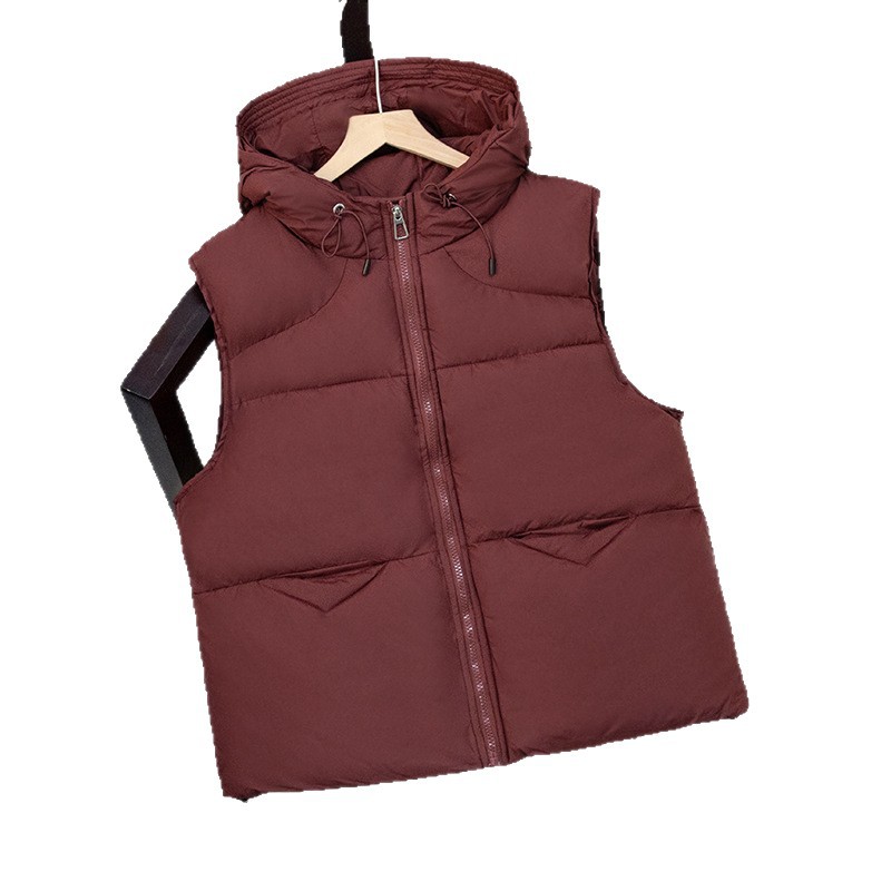 Nuevo chaleco de algodón de pluma para mujeres otoño y invierno 2025 corto de moda suelta sin mangas chaleco de hombro de algodón chaqueta de moda