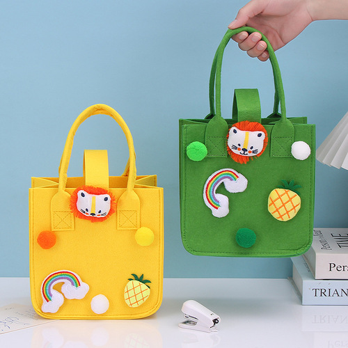 Internet celebrity felt bag printed cartoon red portable felt bag souvenir gift bag advertising storage bag tote bag
