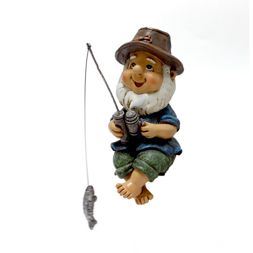 Cross-border resin fishing dwarf ornaments garden rockery pool landscape layout accessories creative outdoor courtyard decoration