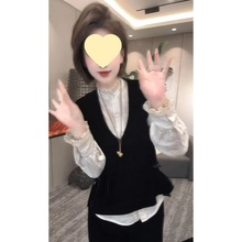 女装高级感时尚老钱风衬衫上衣2025秋季新款新中式丝绒马甲两件套