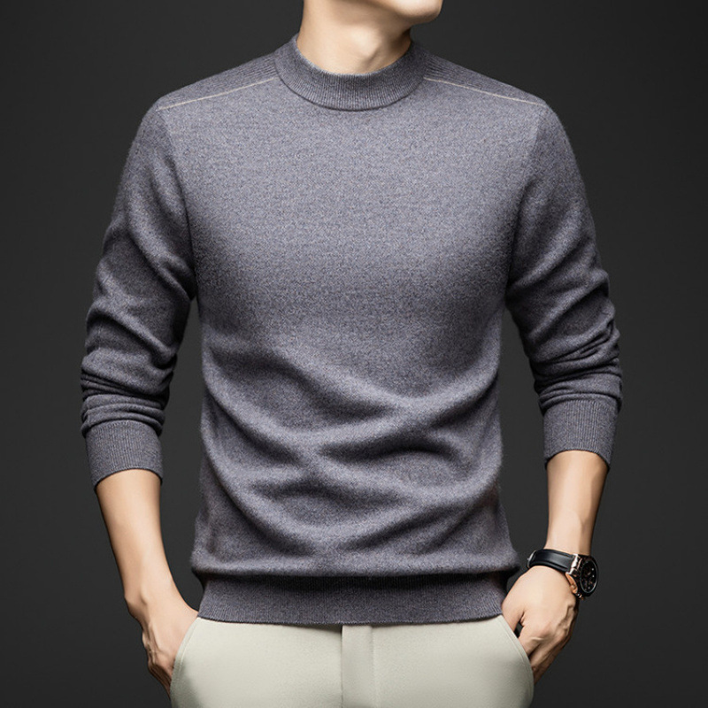Cross-border Puyuan dropshipping: 360g, 24-count, 100% pure wool sweater for men, with a half-high collar, thickened for warmth, and a high-end, luxurious feel Cross-border Puyuan dropshipping: 360g, 24-count, 100% pure wool sweater for men, with a half-high collar, thickened for warmth, and a high-end, luxurious feel