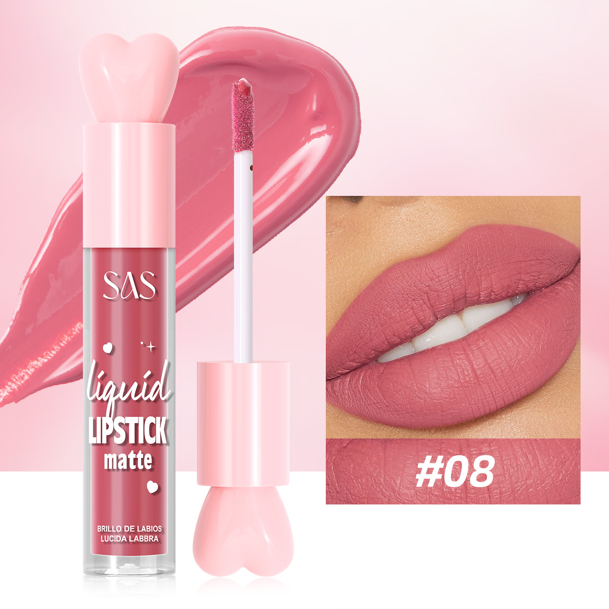 SAS belleza estilo explosivo transfronterizo venta caliente brillo de labios esmalte de labios mate hidratante e hidratante al por mayor SAC200B