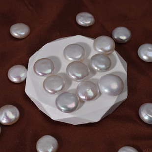 One side bright baroque button pearl natural fresh water shaped particles DIY jewelry material loose beads wholesale