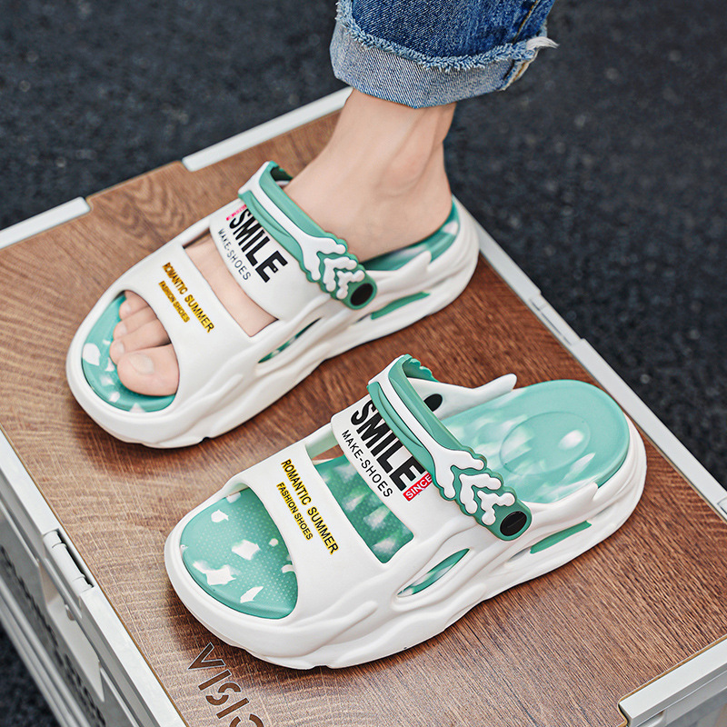 2025 verano en vivo pisar mierda sensación de sandalones para hombres y mujeres parejas de ocio de playa deportes de marea nacional EVA zapatillas para hombres