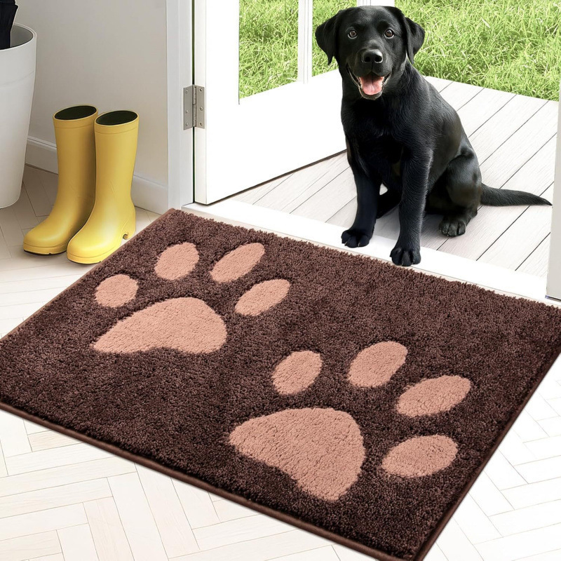 Cross-Border Hot-Selling Simple Paw Print Entry Floor Mat, Entrance Hall, Living Room, Stain-Resistant, Wear-Resistant, Easy-Care Carpet, Household Anti-Slip Mat