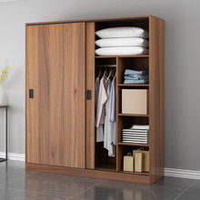 衣櫃家用卧室出租房推拉門現代簡約小戶型置物櫃實木材質收納衣櫥