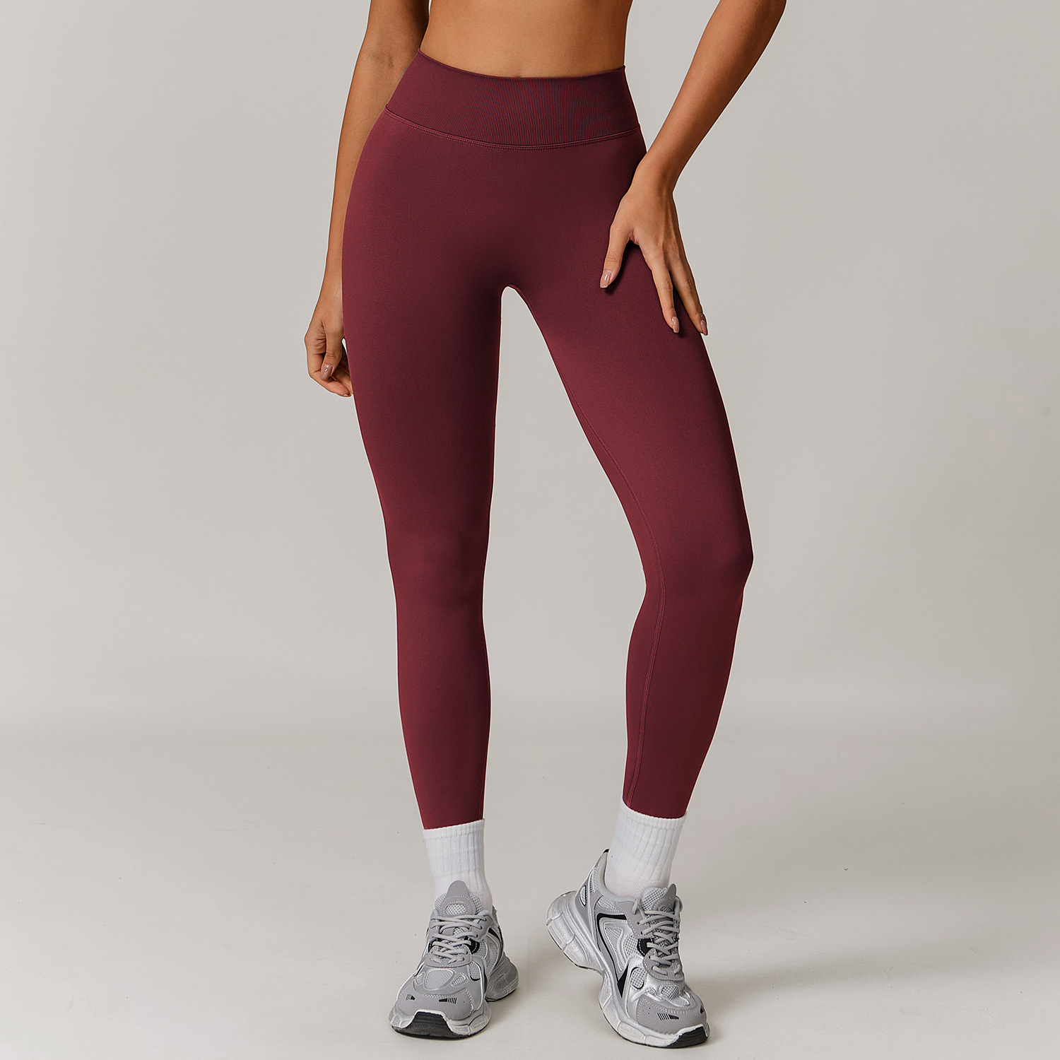 Women's Clothing High Waist Fitness Pants For Women Seamless Yoga Sports Pants Hip Lift Running Tight Elastic Slimming Abdomen 7318_ecoleips.com