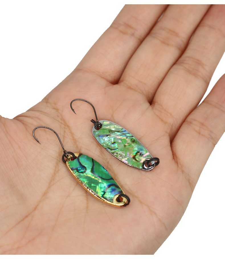 2 Pcs Leech Flutter Spoon Lure Metal Spoon Baits Fresh Water Bass Swimbait Tackle Gear