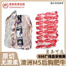 澳洲558安格斯M5M3后胸冷冻谷饲牛胸腹肉原切单层后胸雪花肥牛卷