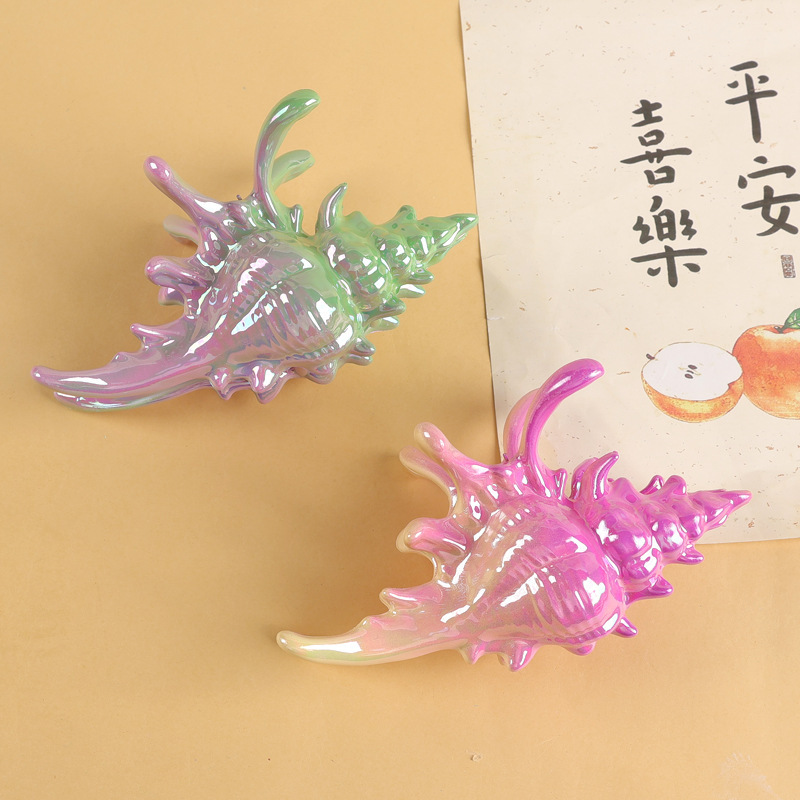 度假风海螺抓夹大号后脑勺发夹创意海滩鲨鱼夹海洋发饰旅行发抓|undefined