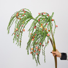 仿真绿植高级感棕榈树枝带果软工程造景橱窗装饰摆件仿真植物花艺