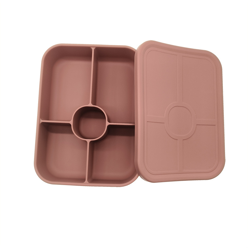 Compartimiento caja de almuerzo horno microondas caja de almuerzo niños estudiante caja de almuerzo transfronterizo trabajador de oficina caja de almuerzo de silicona de grado alimenticio