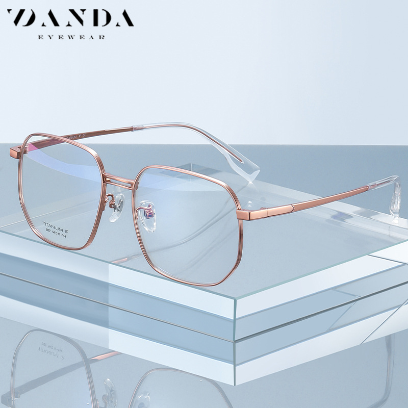 Nuevo marco de los vidrios de titanio puro de los hombres YJ2027 moda gafas de miopía marco de las mujeres chapado IP ultra-ligero gafas de titanio puro marco